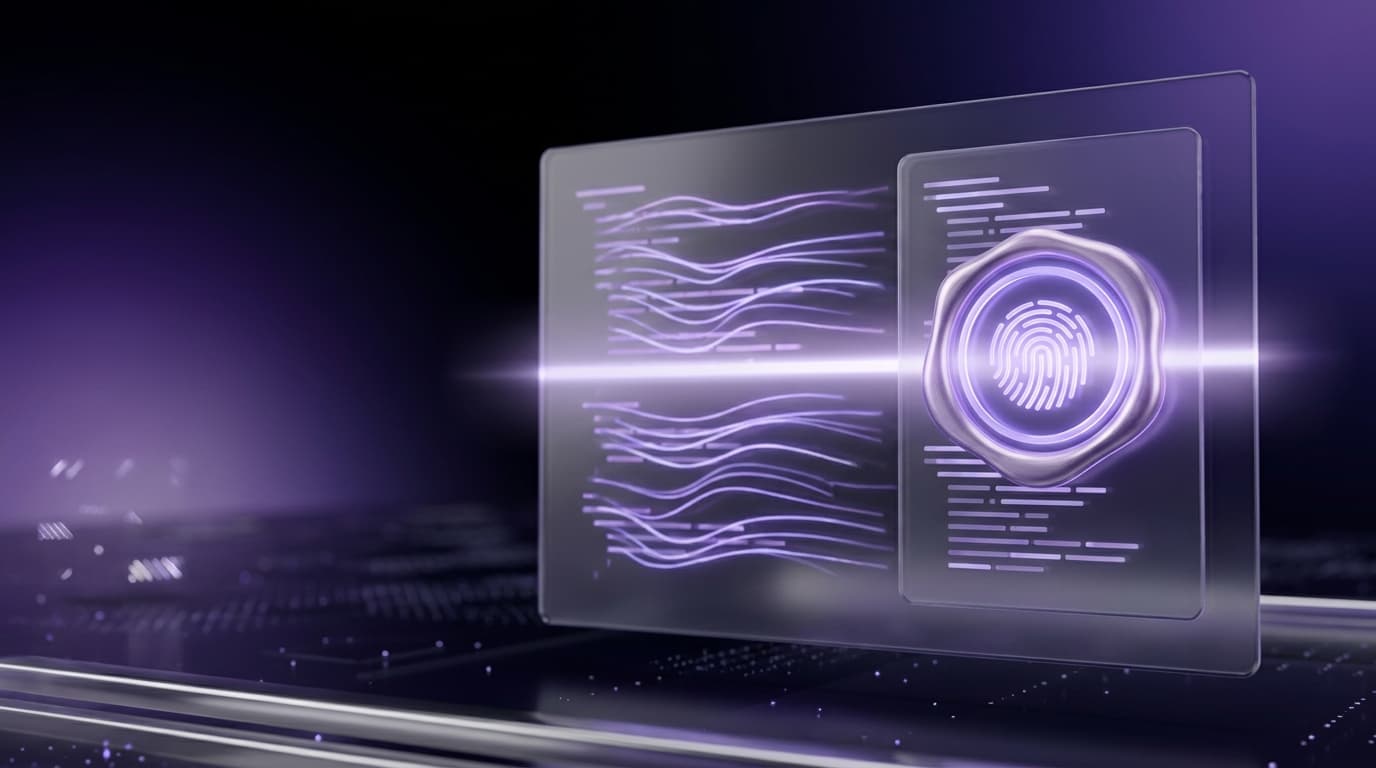 Glass code window with an ownership seal and fingerprint scanned by a review beam