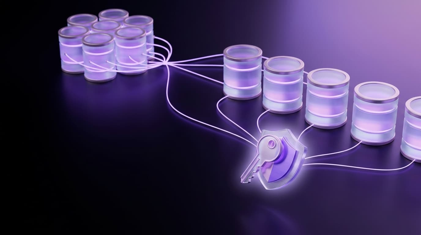 Glass database cylinders in a shared cluster and isolated groups, representing multi-tenant SaaS architecture