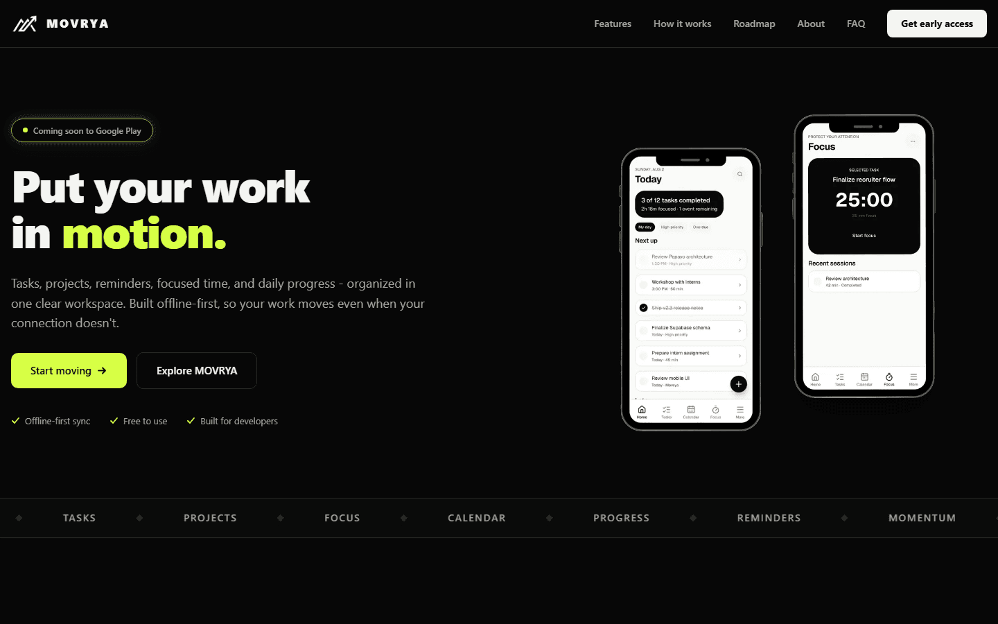 Movrya website screenshot